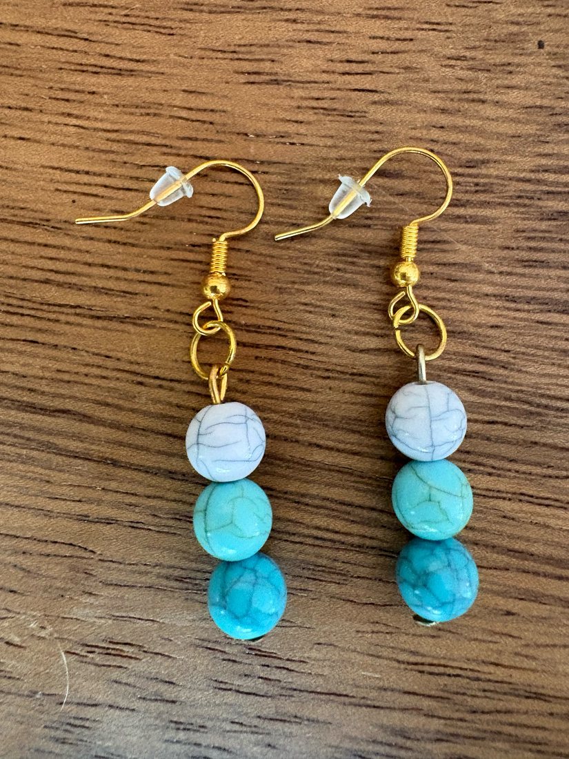 Ocean Pebble Drops โ handmade earrings by Sienna