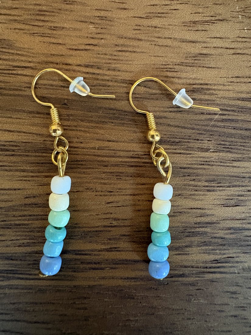 Coastal Gradient Drops โ handmade earrings by Sienna