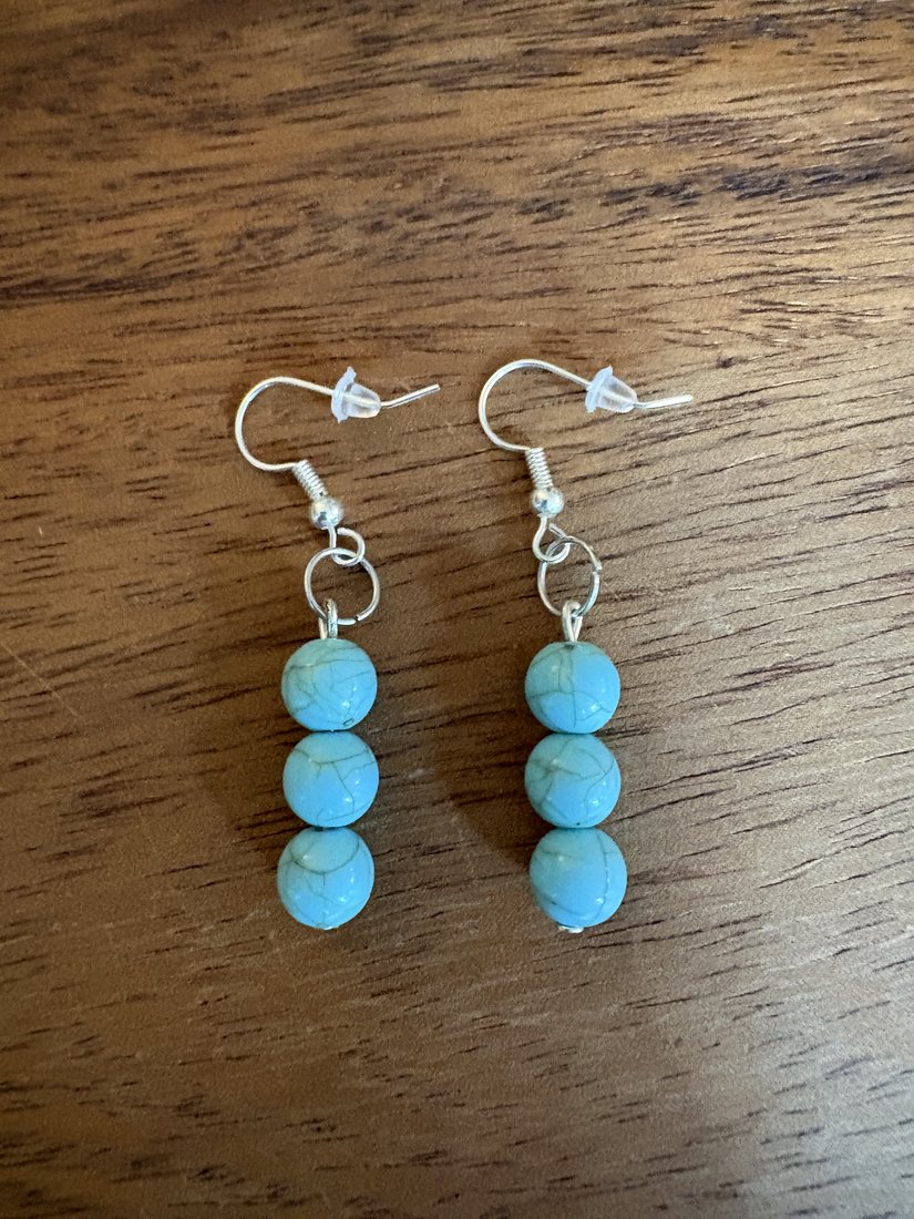 Turquoise Bead Drops โ handmade earrings by Sienna
