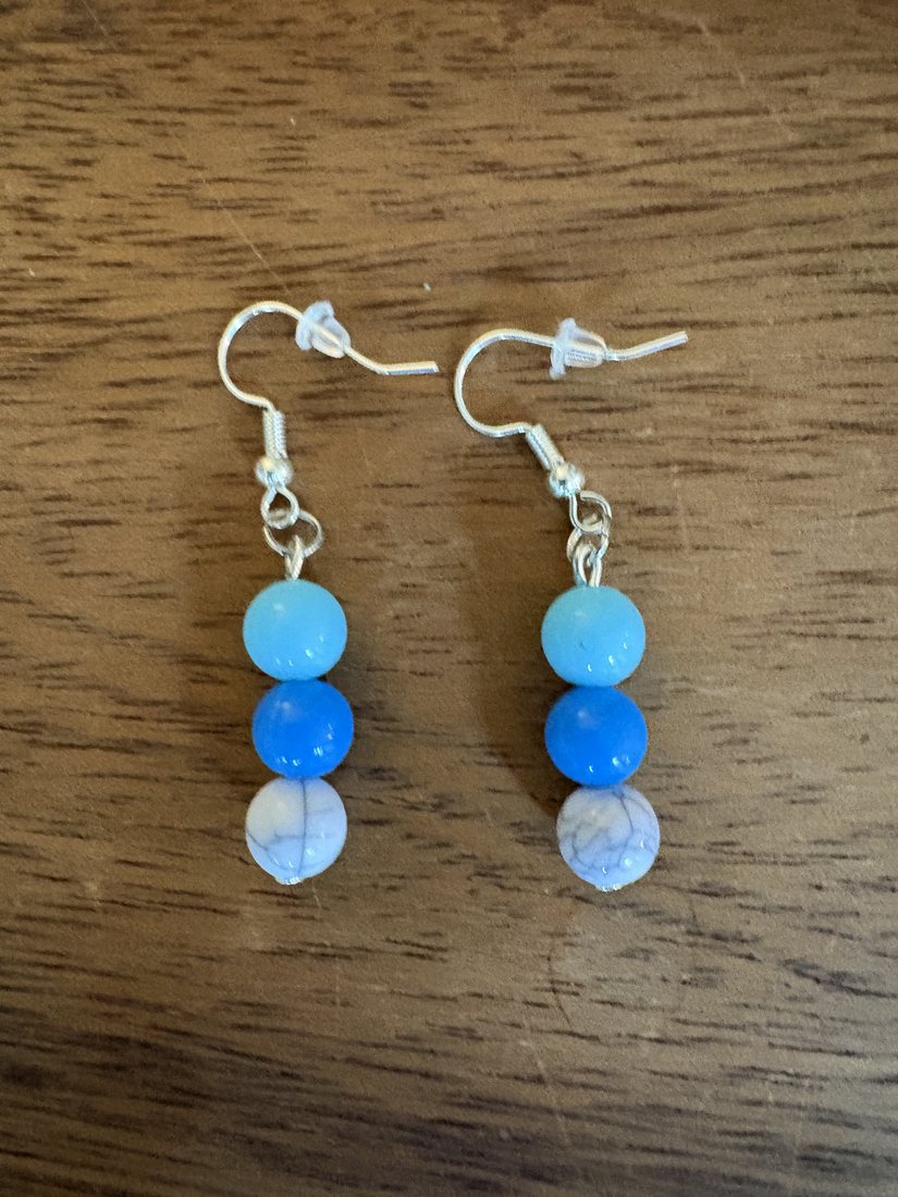Sky & Surf Bead Drops โ handmade earrings by Sienna