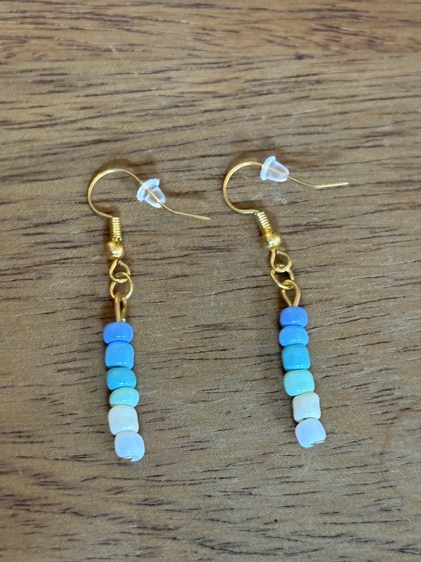 Sea Breeze Ombrรฉ Drops โ handmade earrings by Sienna
