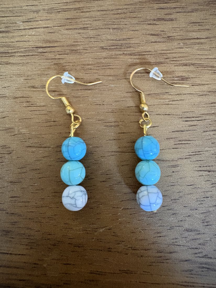 Turquoise Marble Trio โ handmade earrings by Sienna