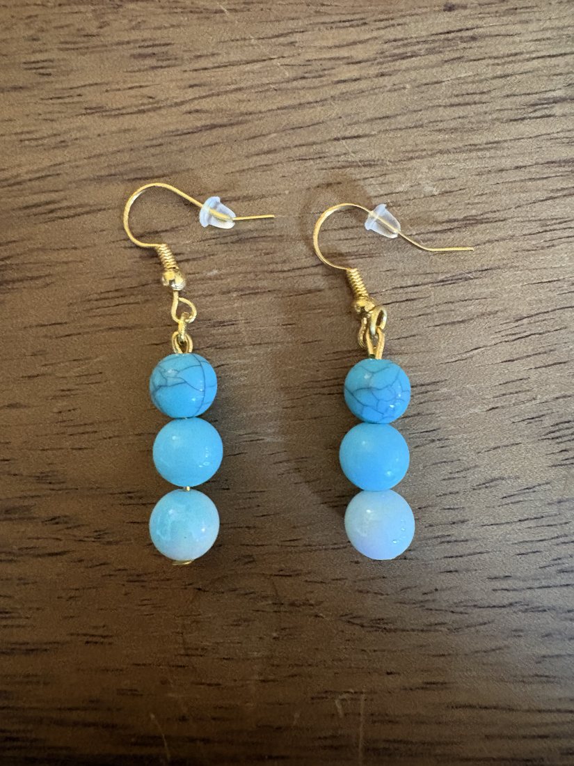 Blue Lagoon Bead Drops โ handmade earrings by Sienna