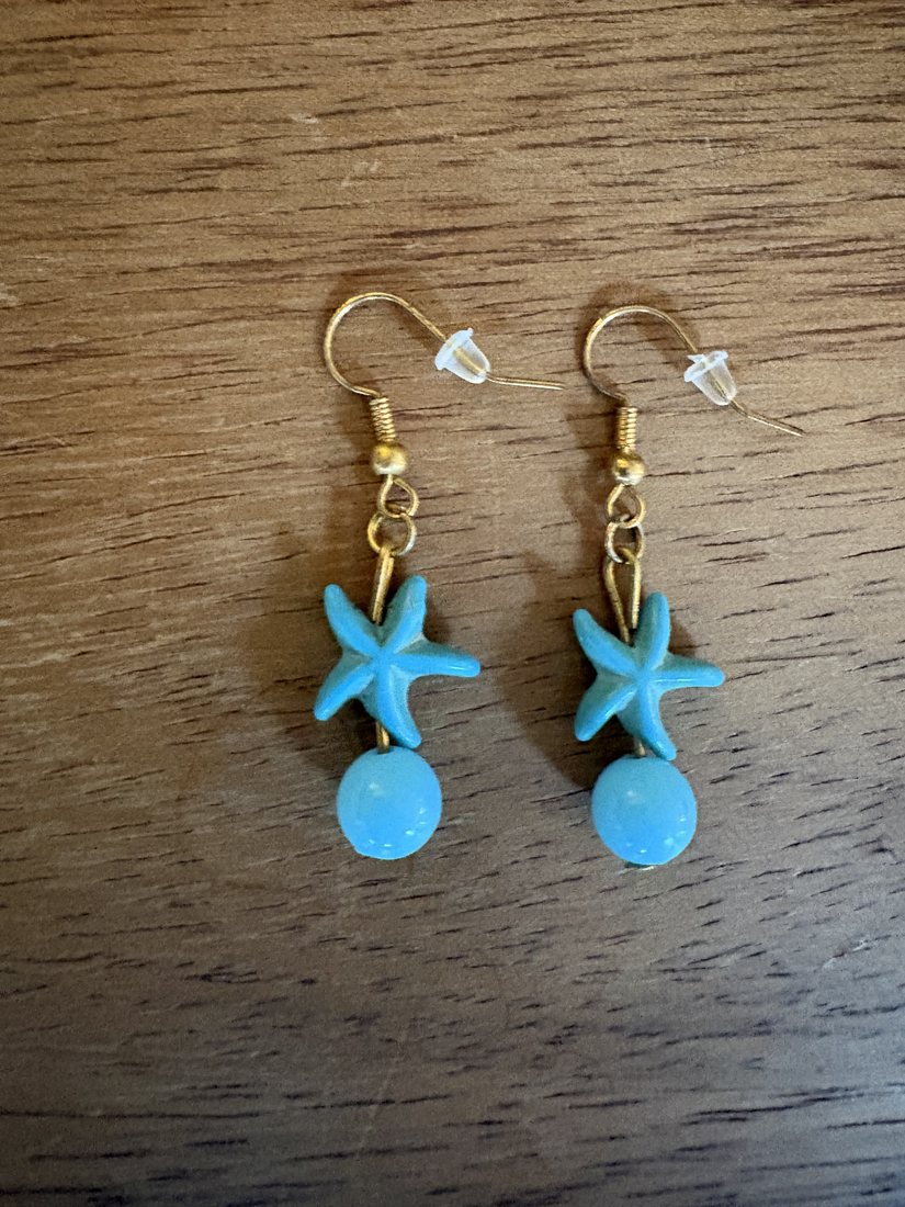Turquoise Starfish Drops โ handmade earrings by Sienna