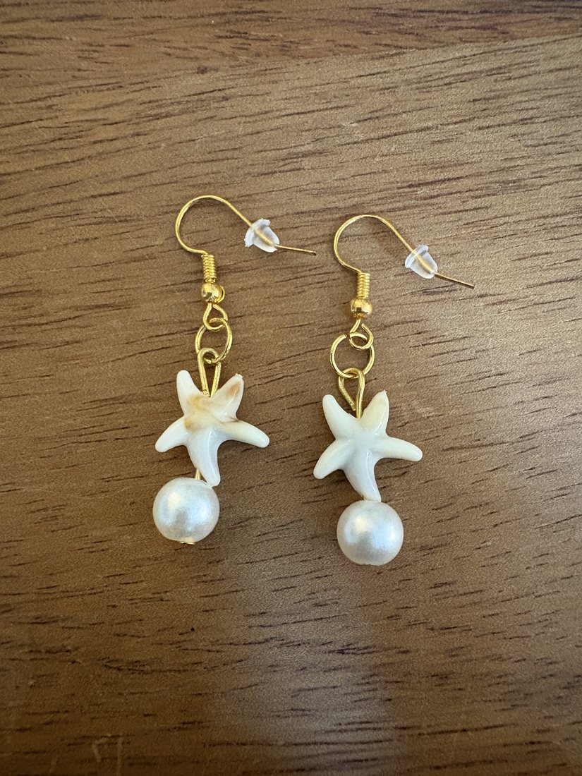 Starfish & Pearl Drops โ handmade earrings by Sienna