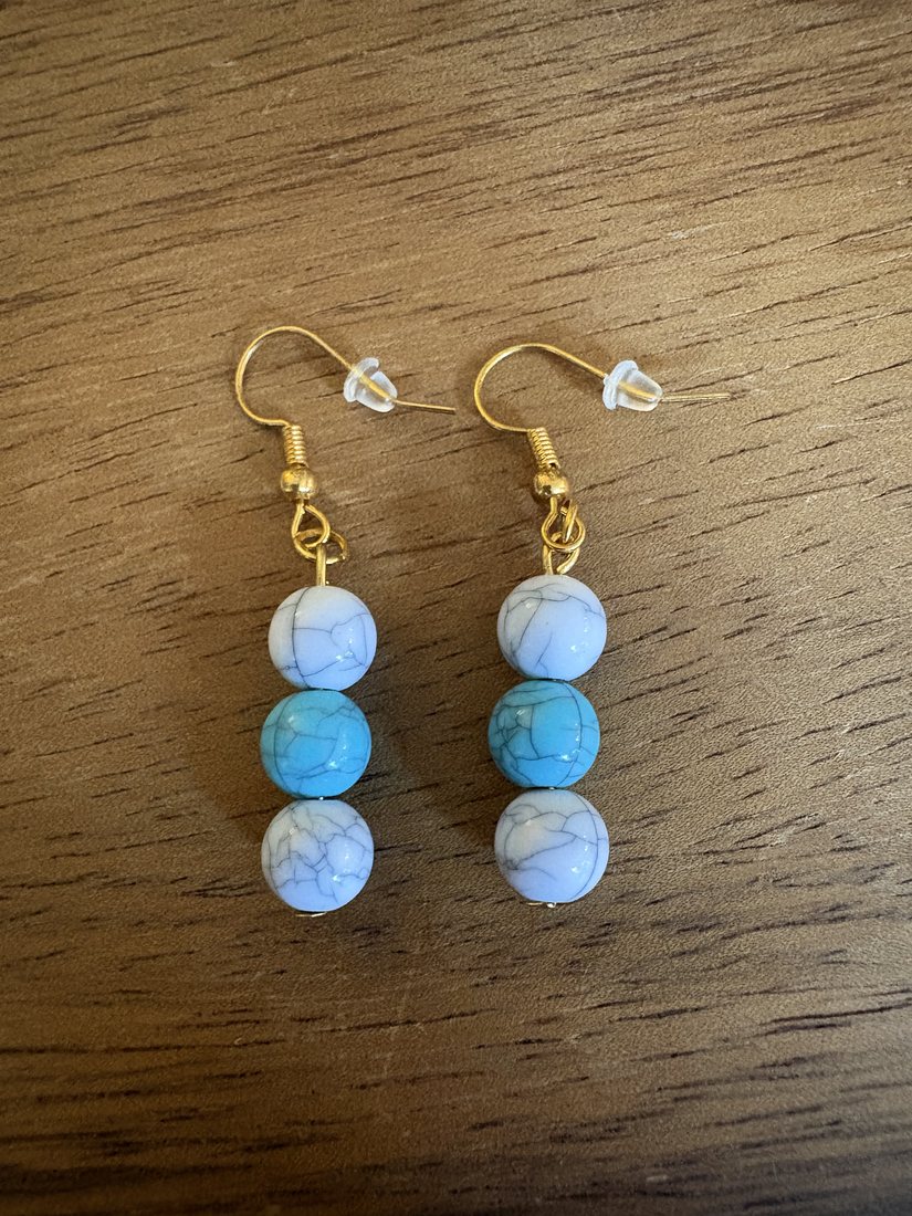 Marbled Tide Drops โ handmade earrings by Sienna