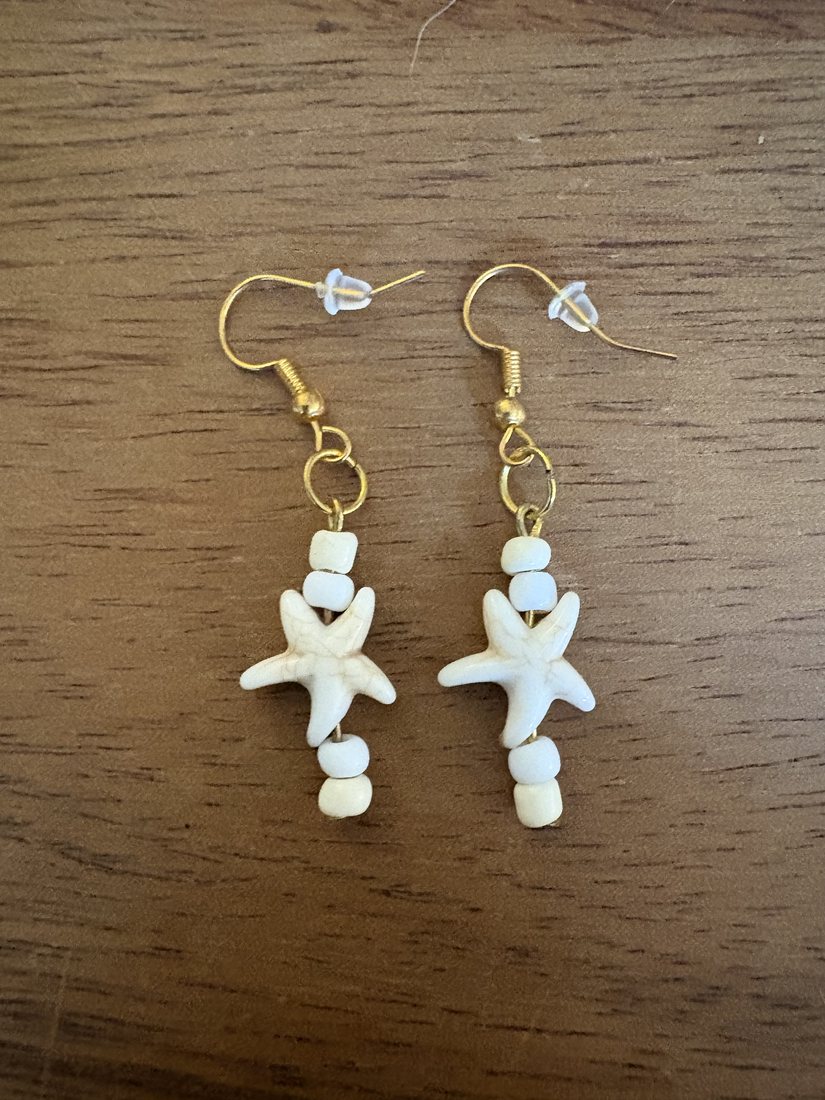 Sandy Starfish Beads โ handmade earrings by Sienna
