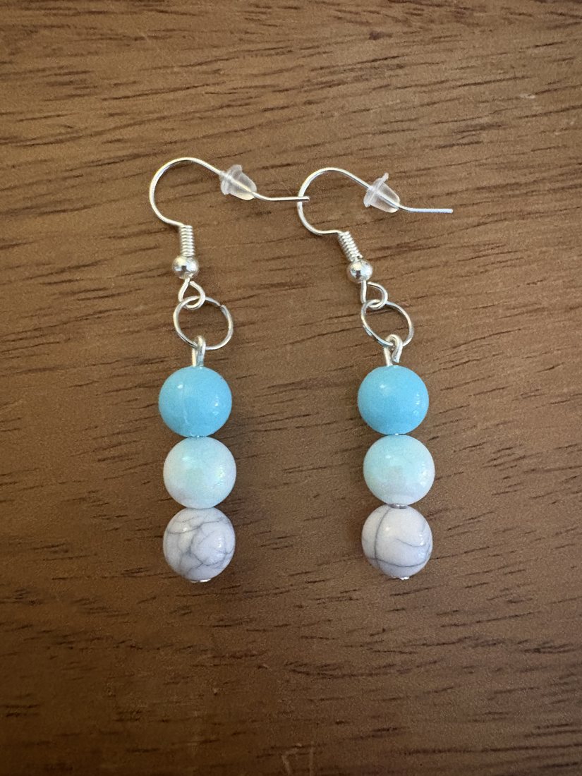 Sea Mist Bead Drops โ handmade earrings by Sienna