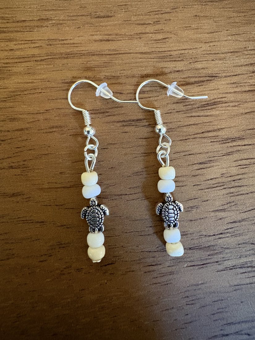 Seaside Turtle Charm — handmade earrings by Sienna