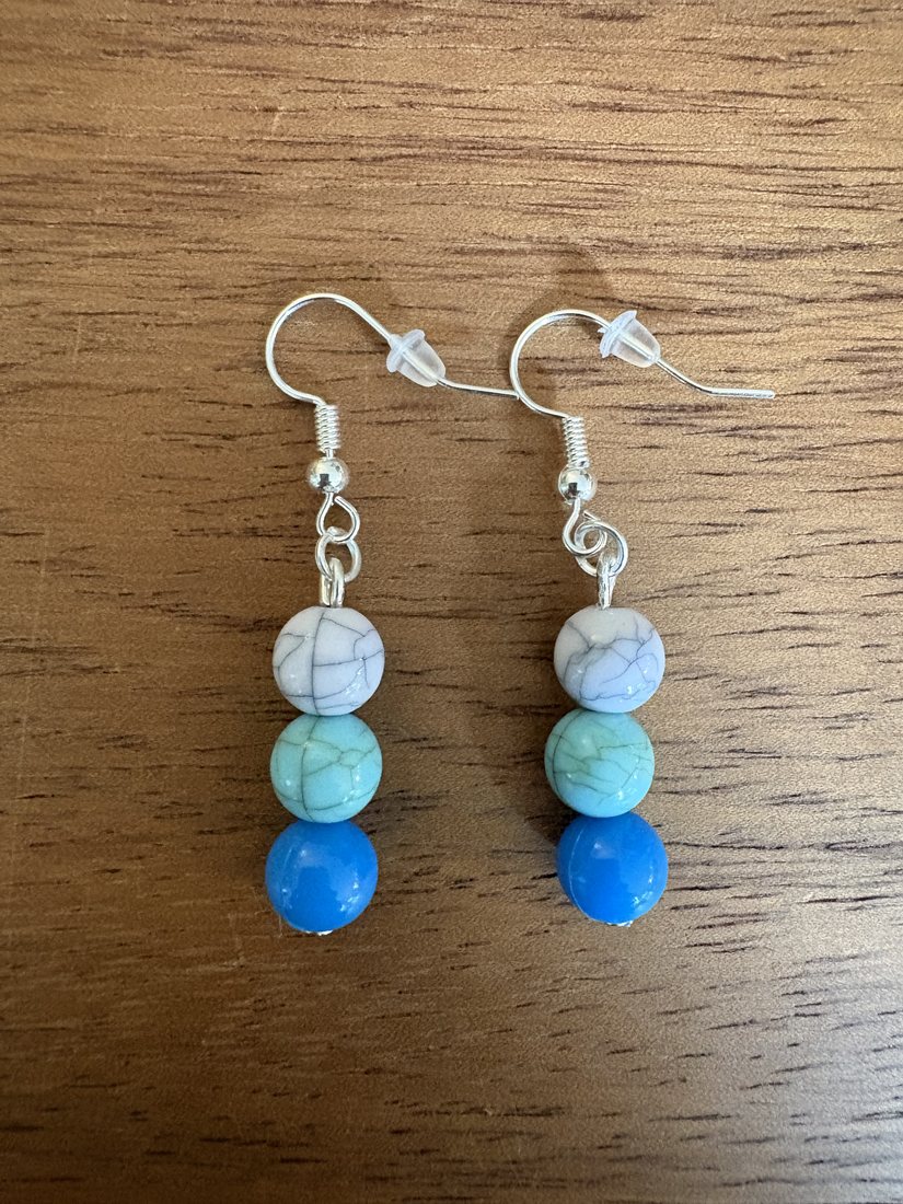Tide Pool Bead Stack Drops — handmade earrings by Sienna